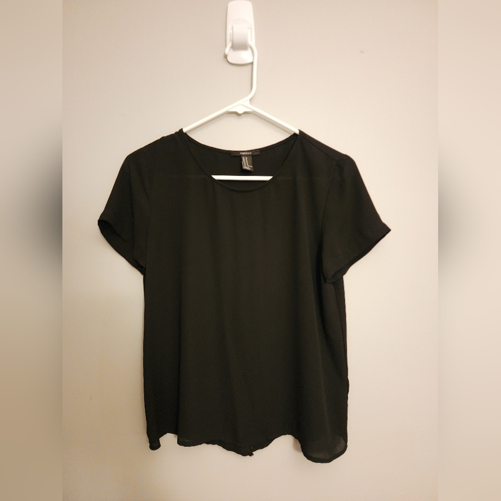 Forever 21 Black Blouse Top Shirt Size Size Medium